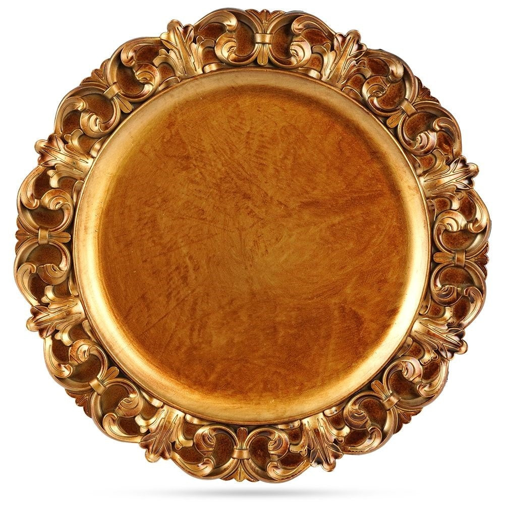 Elegant table mat 35 cm in antique gold colour, high quality