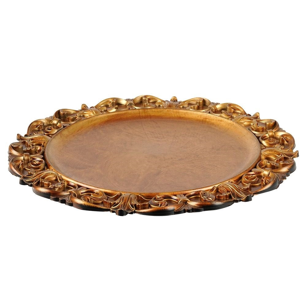 Elegant table mat 35 cm in antique gold colour, high quality