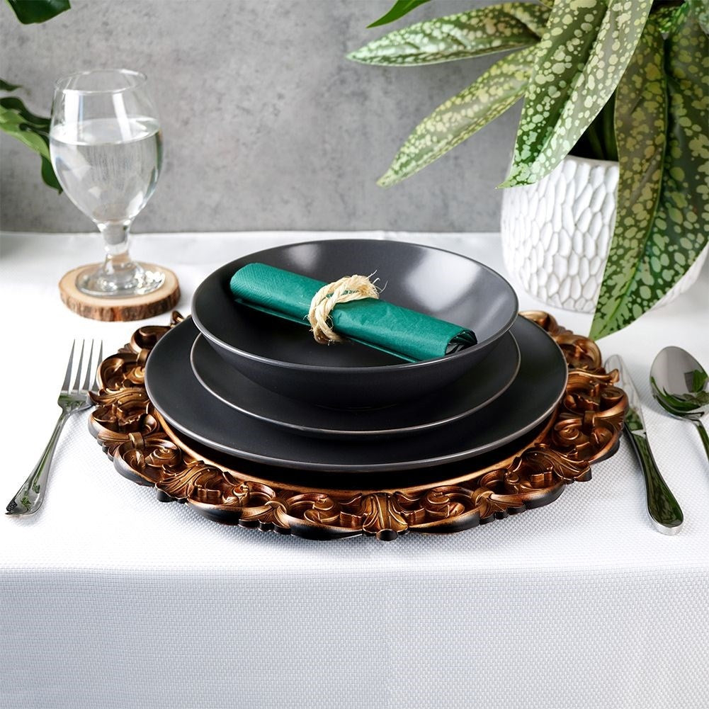 Elegant table mat 35 cm in antique gold colour, high quality