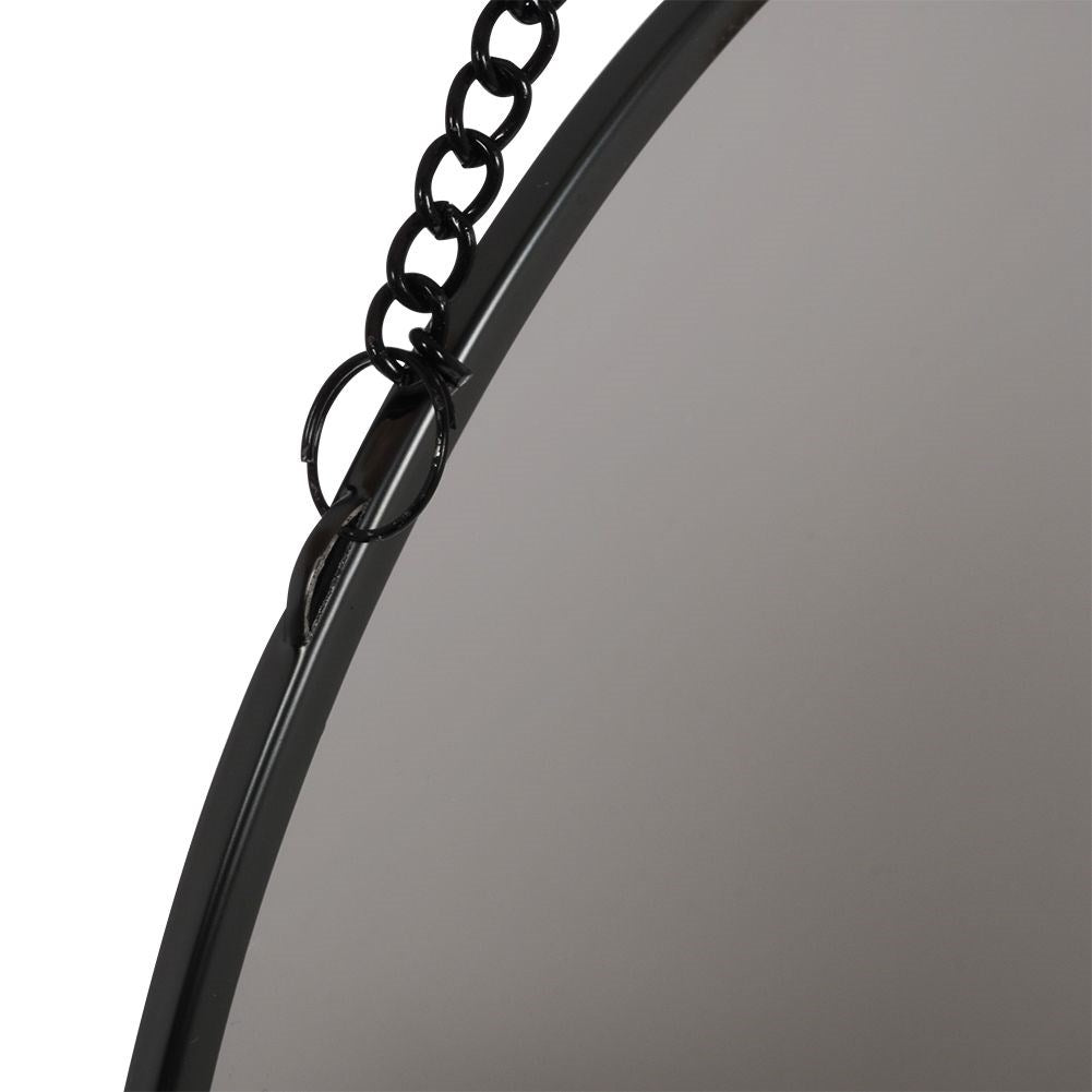 Elegant wall mirror 20 cm in black metal frame with chain
