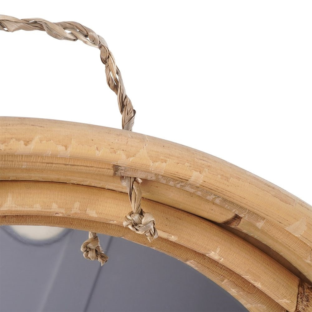 Elegant wall mirror 30 cm with stylish rattan frame