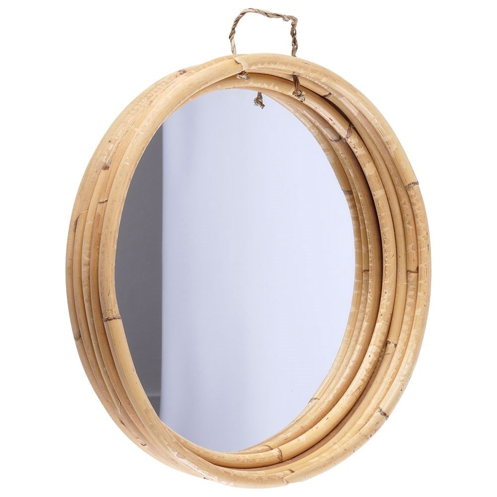 Elegant wall mirror 30 cm with stylish rattan frame