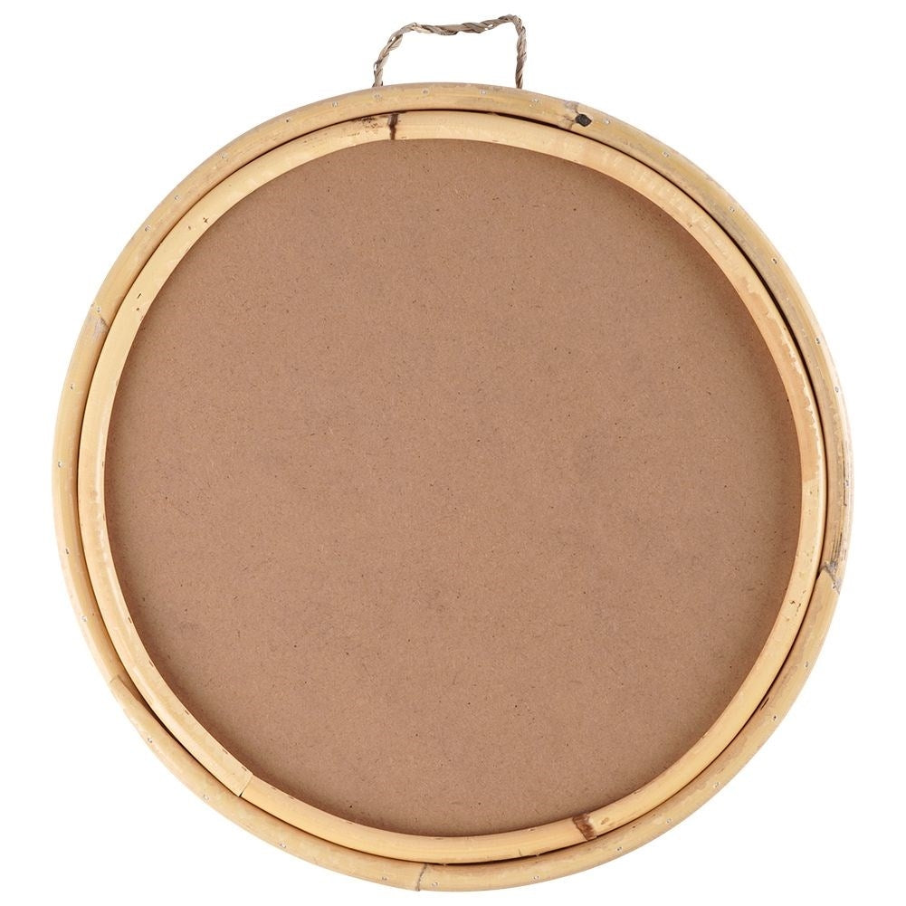 Elegant wall mirror 30 cm with stylish rattan frame