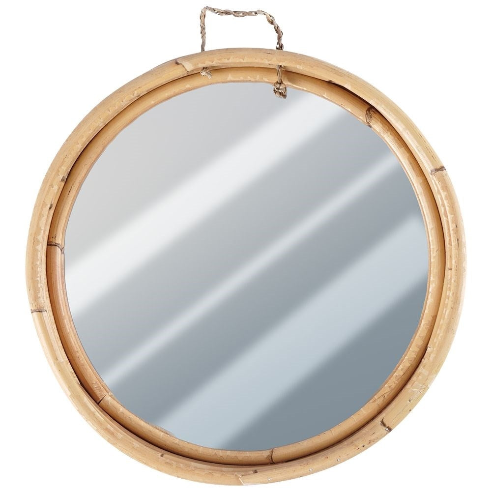 Elegant wall mirror 30 cm with stylish rattan frame