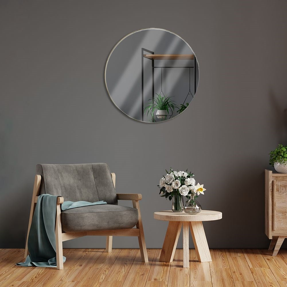 Elegant wall mirror with gold metal frame for any room
