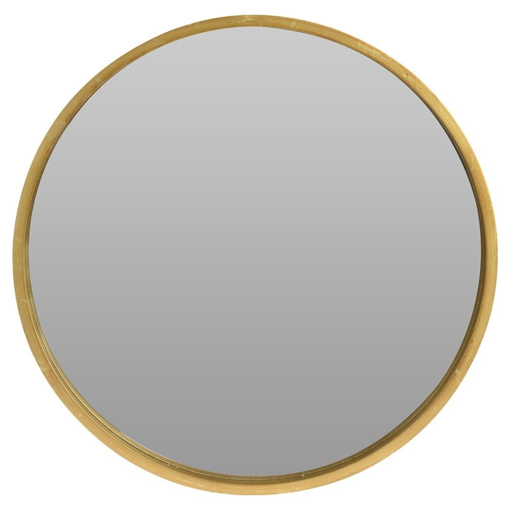 Elegant wall mirror with gold wooden frame for luxurious interior design