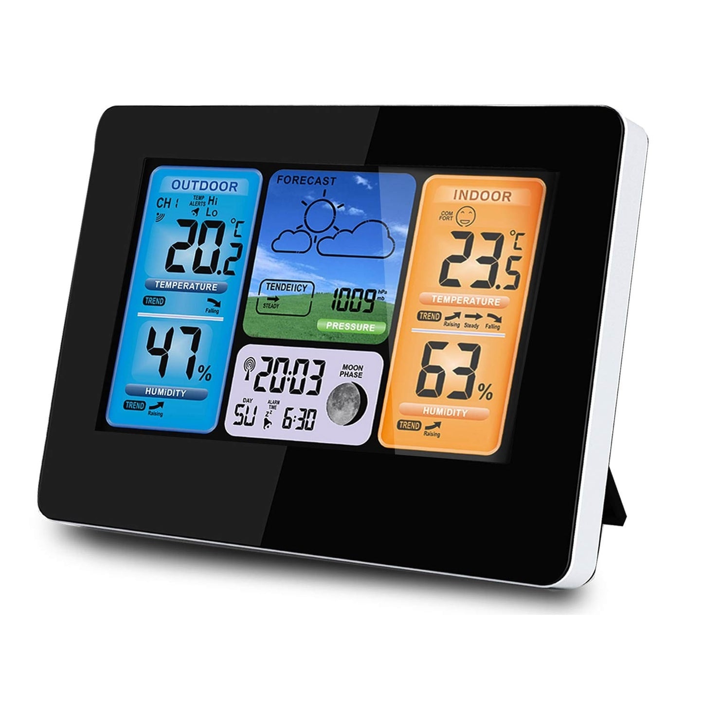 Elegant weather station with display BD-902, black