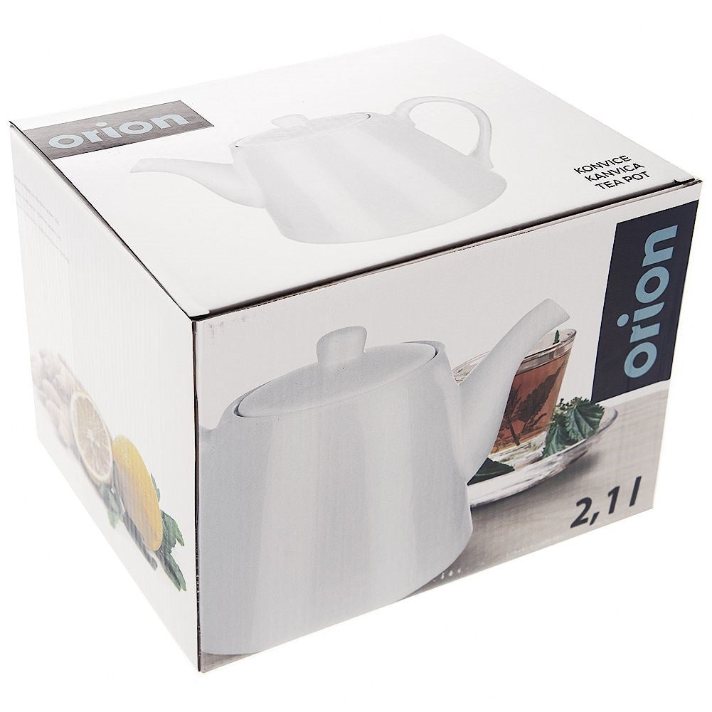 Elegant white porcelain jug, 2L, dishwasher & microwave safe