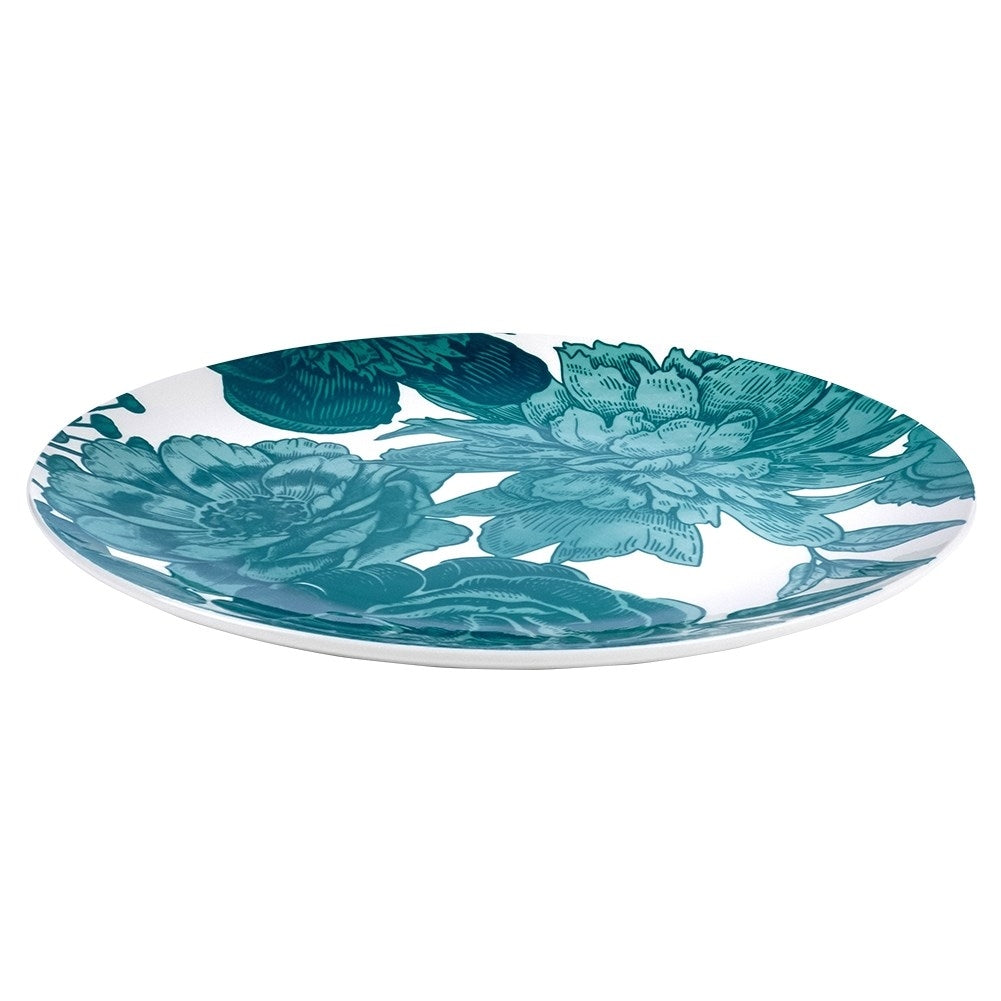 Elegant white porcelain vases with turquoise floral design