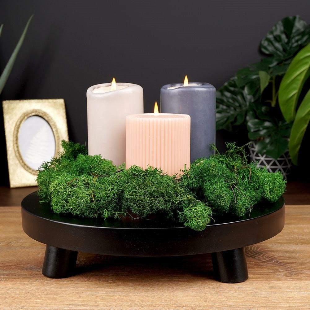 Elegant wooden base for decorative arrangements and candles