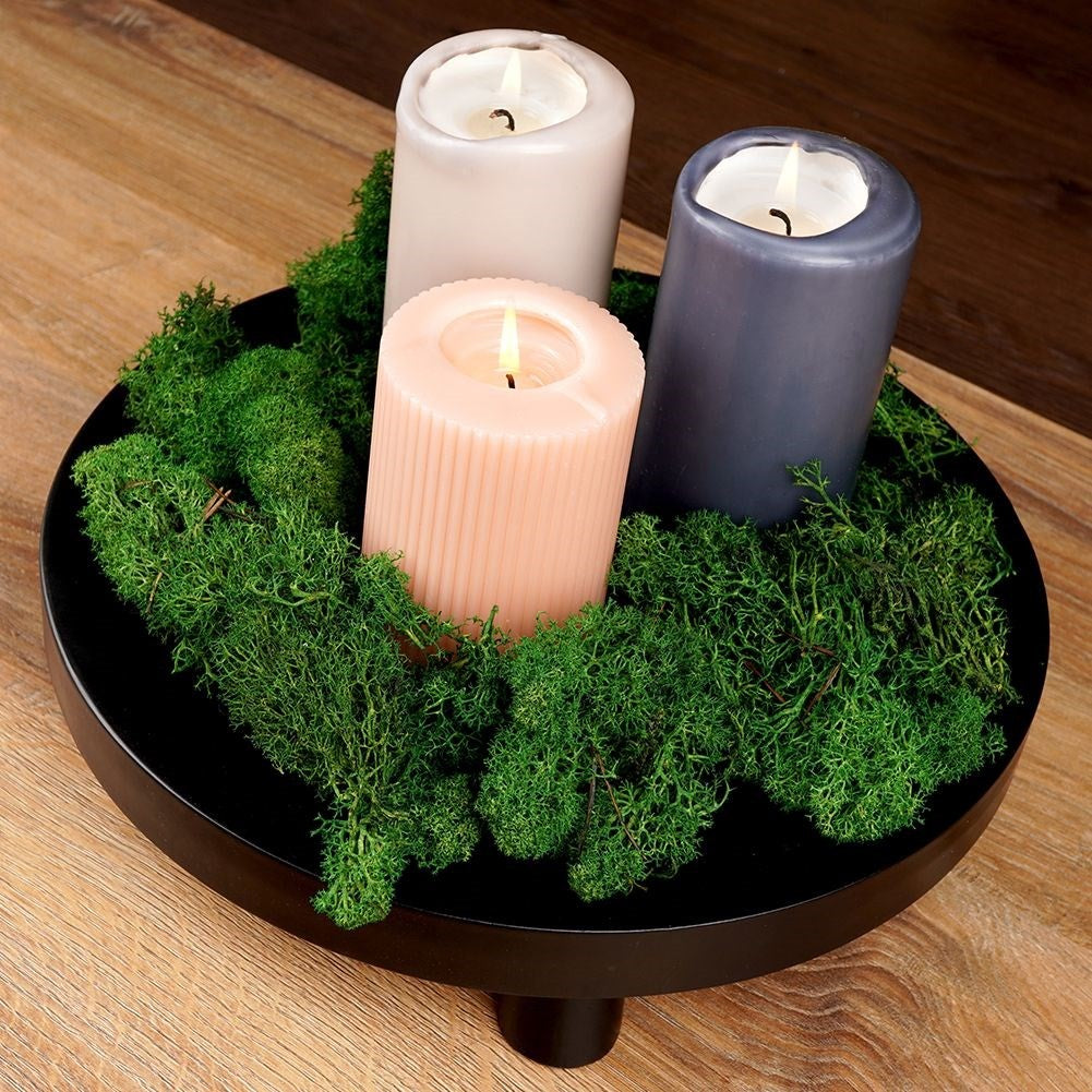 Elegant wooden base for decorative arrangements and candles
