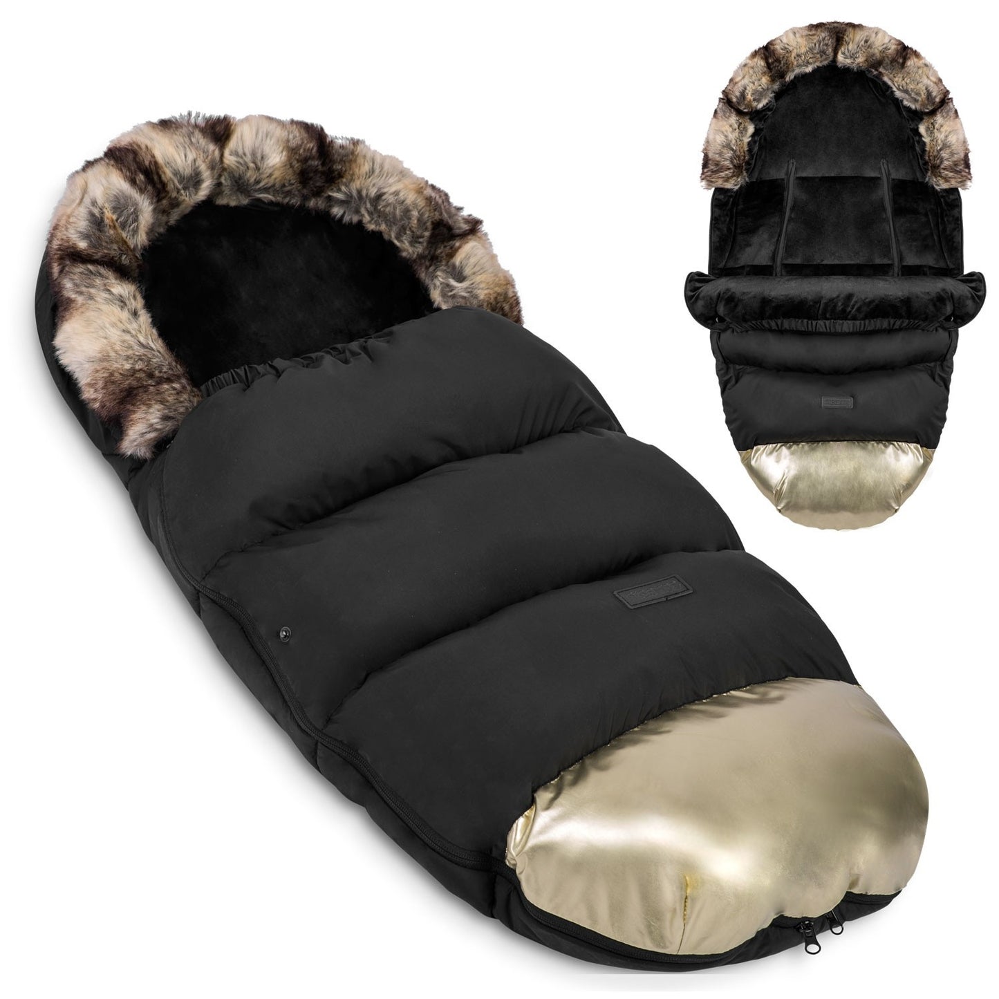 Elmi Ricokids stroller sleeping bag, sled - black and gold