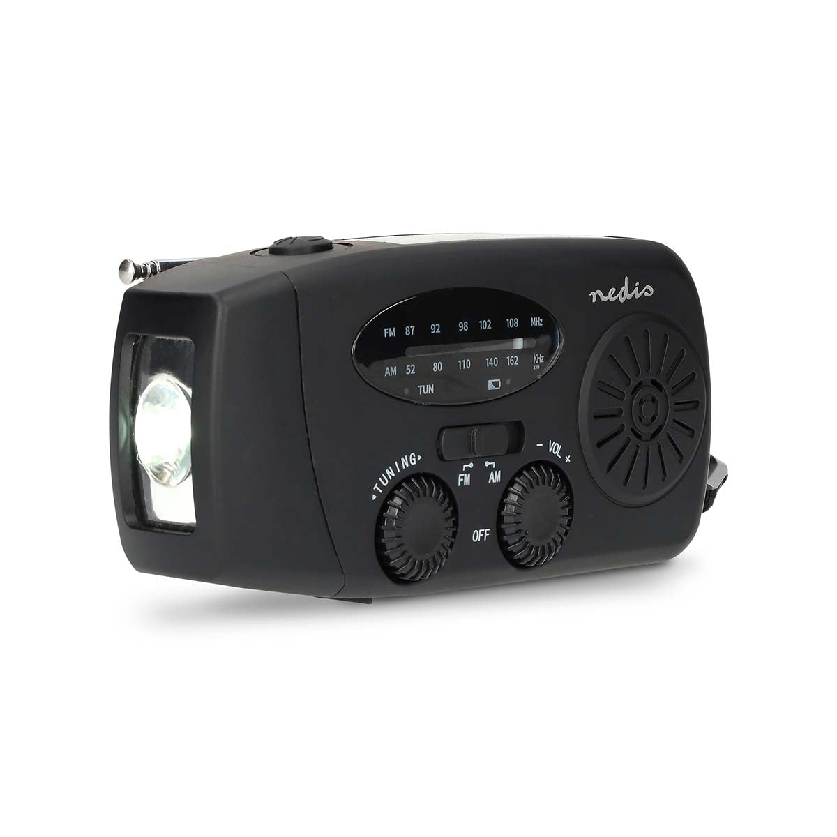 Emergency Radio with AM/FM, Powerbank, LED Torch, Black