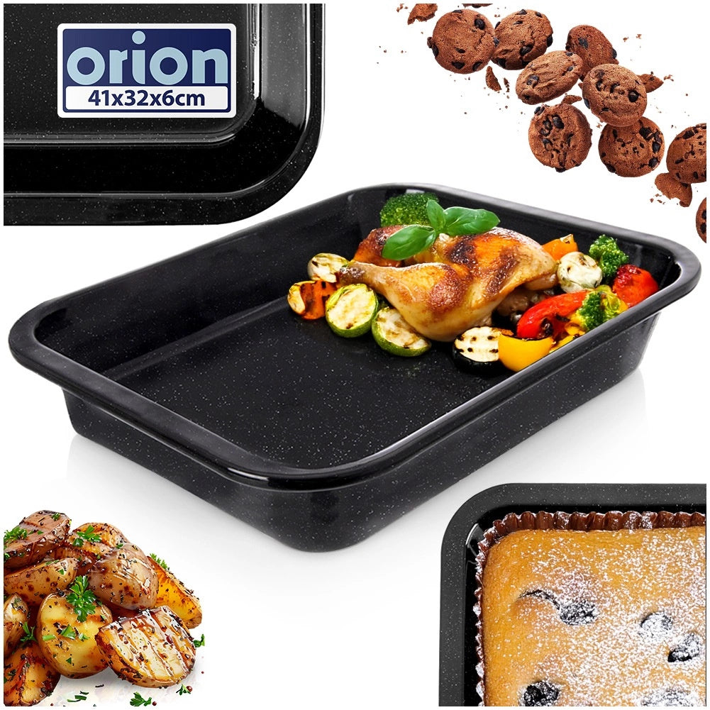 Enamel Baking Tray, Rectangular, 41x32x6 cm