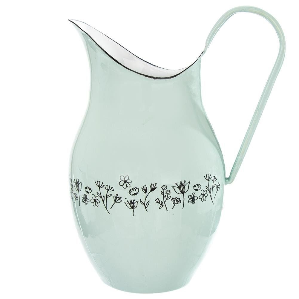 Enamel Jug with Comfortable Handle - Perfect for Drinks & Vase