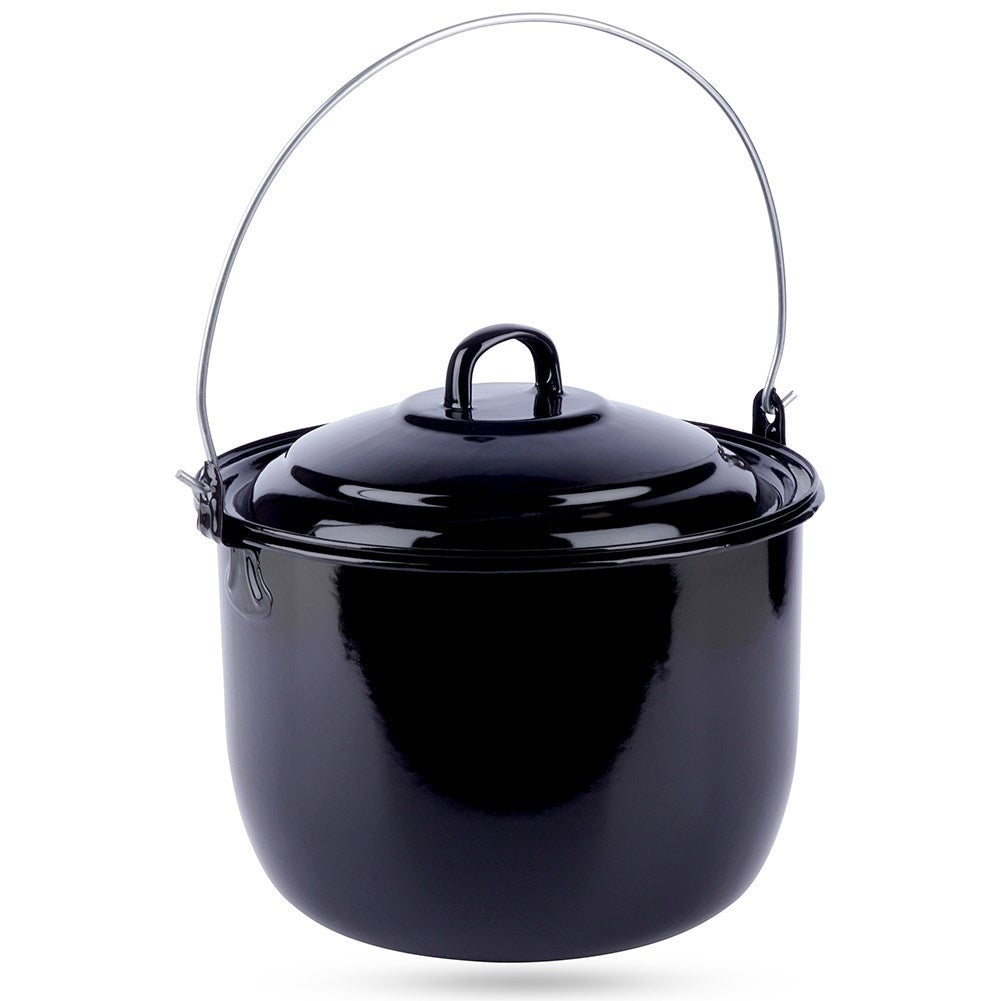 Enameled Hungarian Casserole 7.7L with Lid for Open Fire