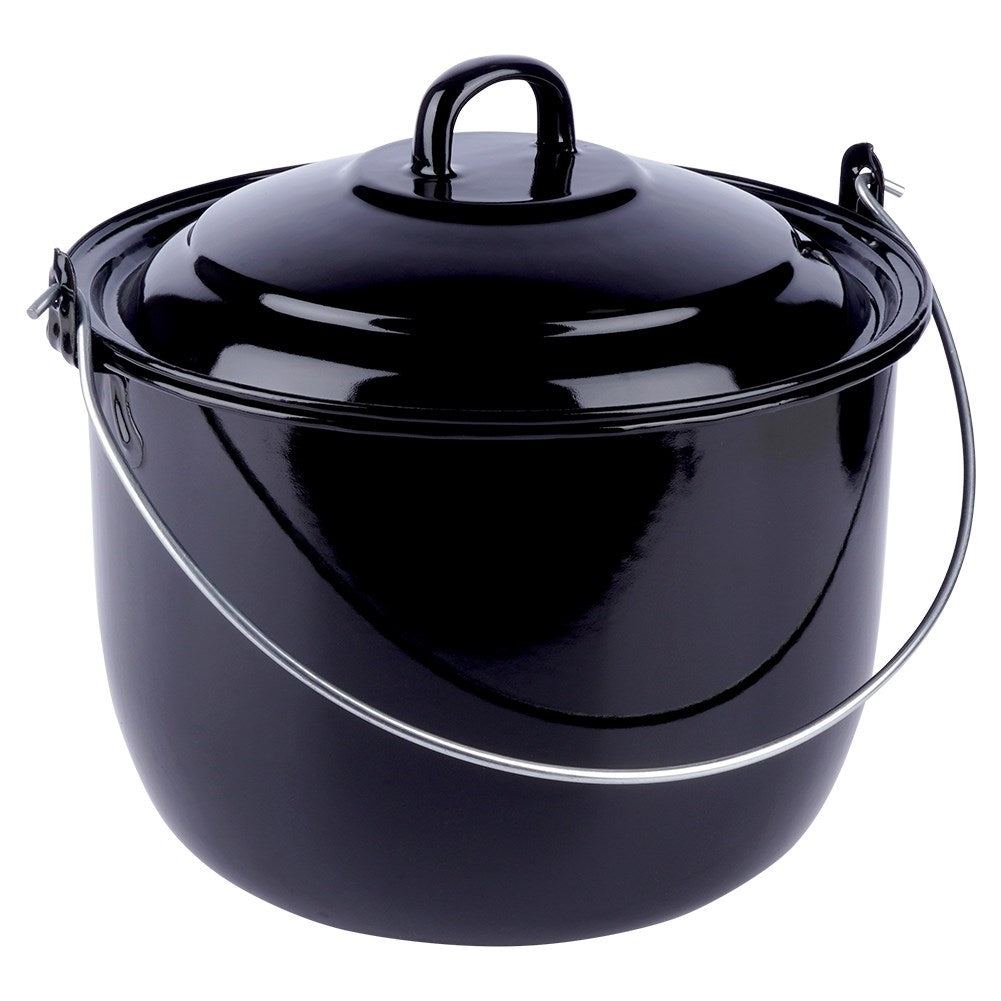 Enameled Hungarian Casserole 7.7L with Lid for Open Fire