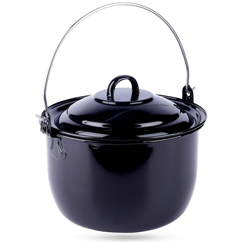 Enameled Hungarian Pot 3.8L with Lid for Outdoor Cooking