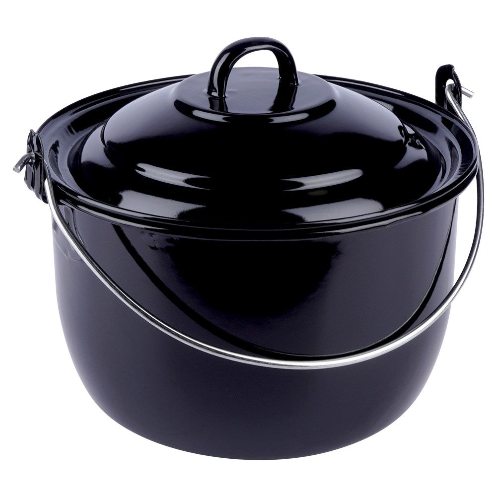 Enameled Hungarian Pot 3.8L with Lid for Outdoor Cooking