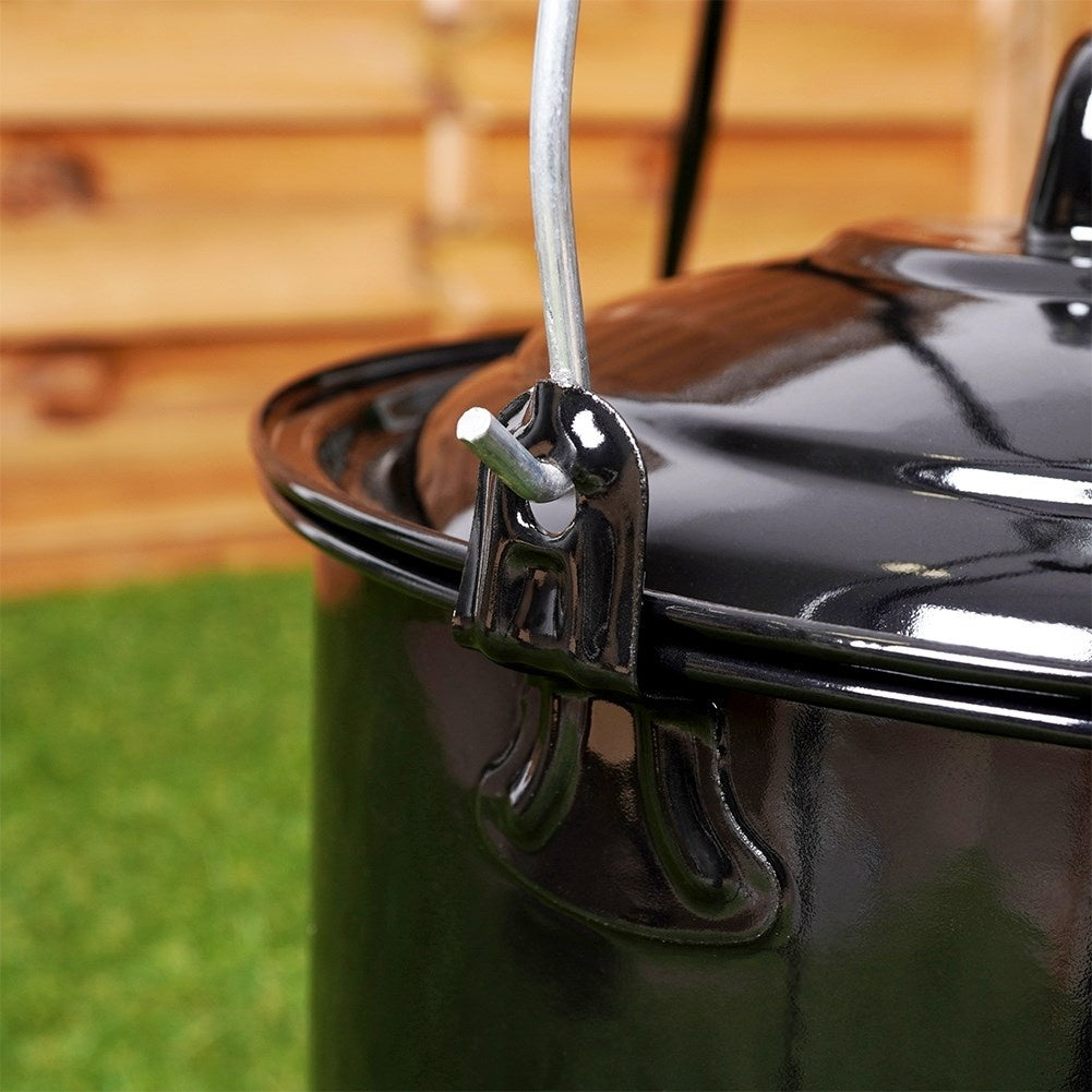 Enameled Hungarian Pot 3.8L with Lid for Outdoor Cooking
