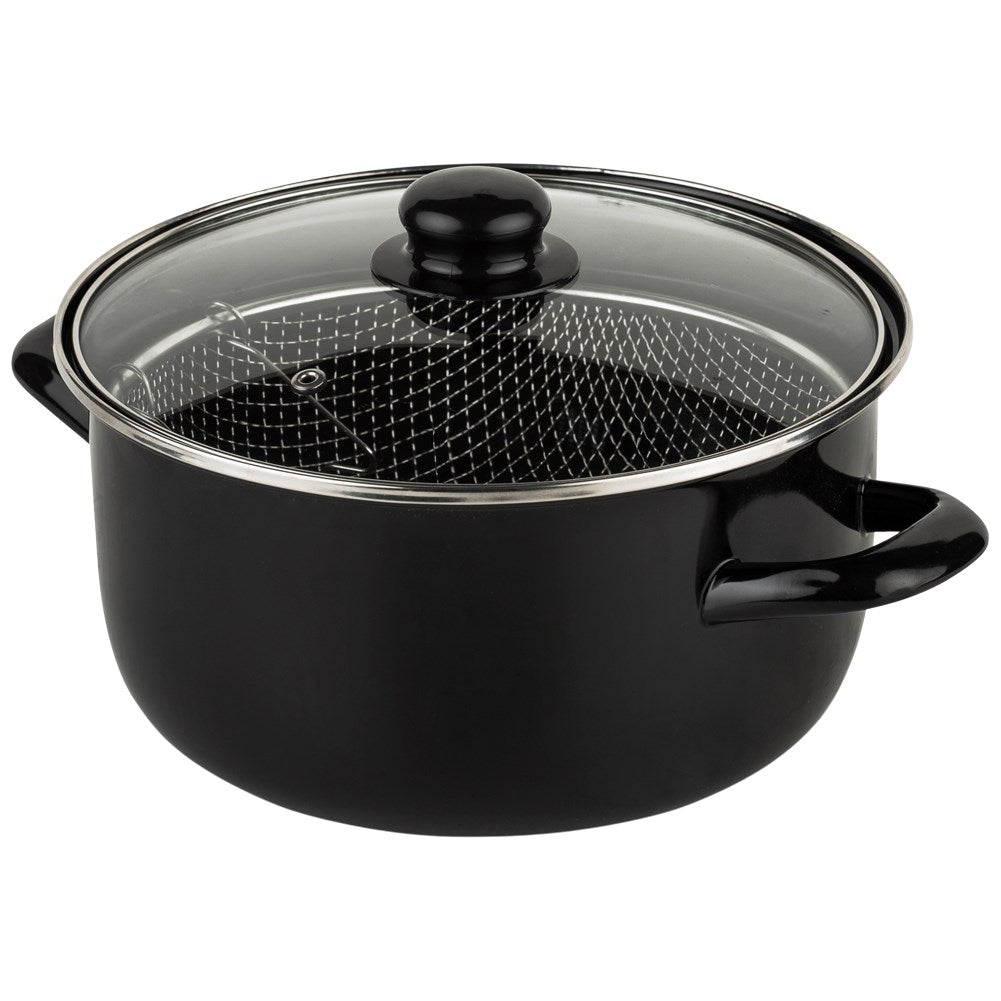 Enameled Pot with Strainer for Deep Frying - 4L