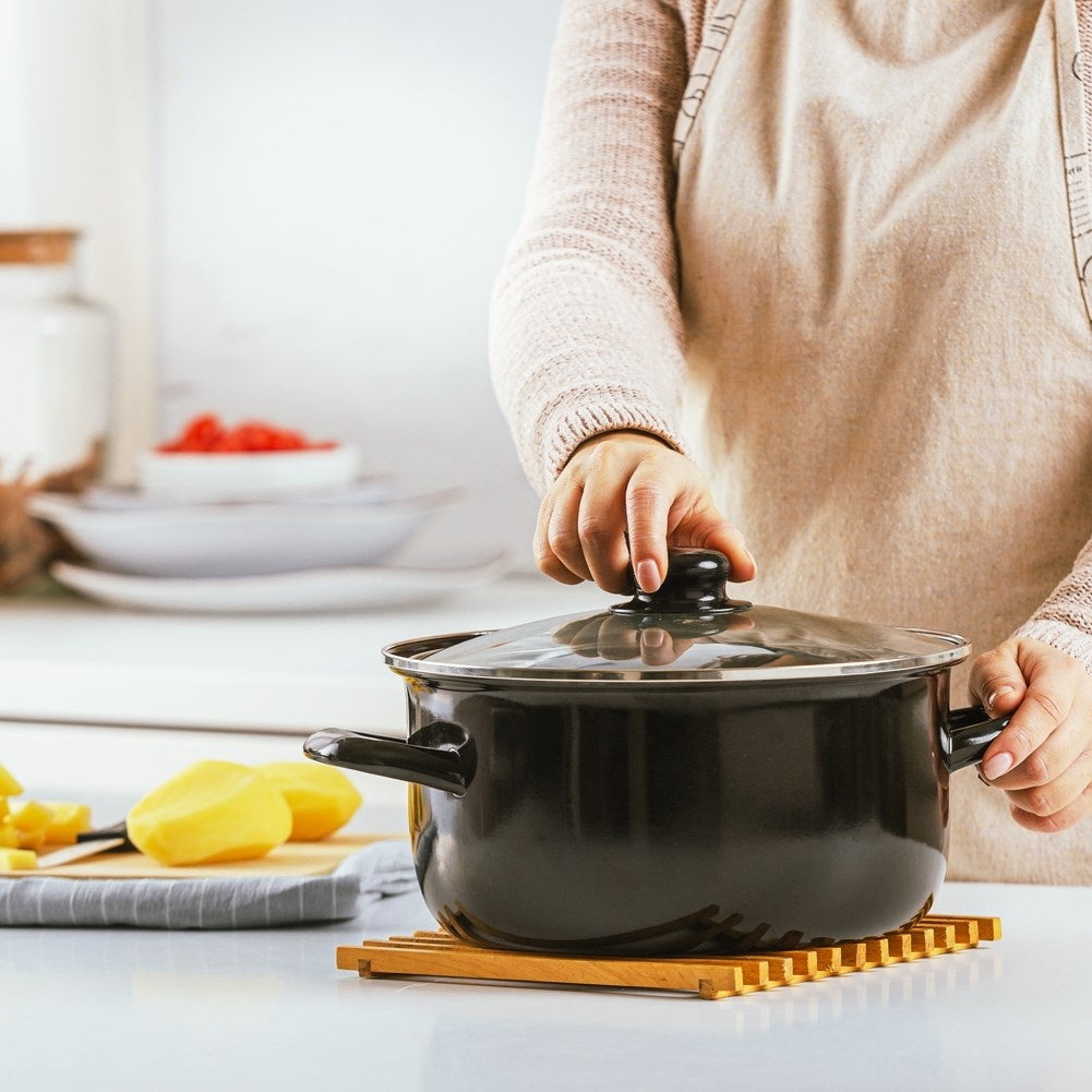 Enameled Pot with Strainer for Deep Frying - 4L