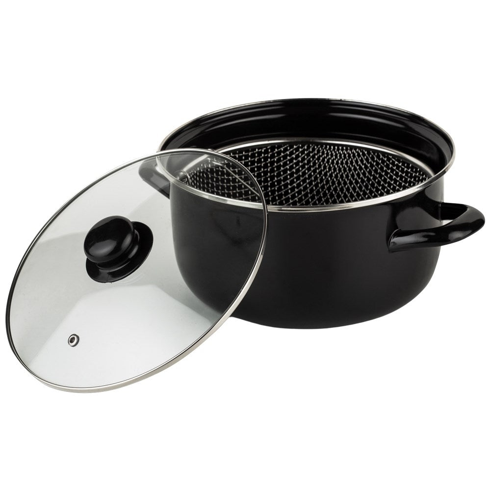 Enameled Pot with Strainer for Deep Frying - 4L