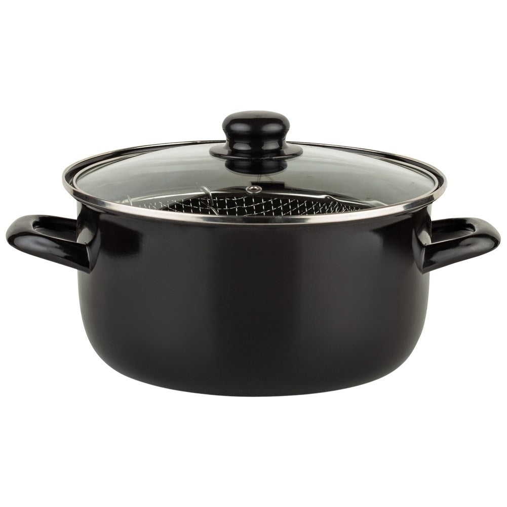 Enameled Pot with Strainer for Deep Frying - 4L