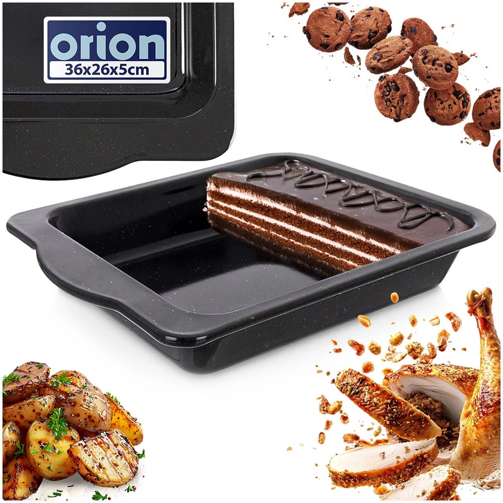 Enameled Steel Baking Tray, Rectangular 36x26x5 cm