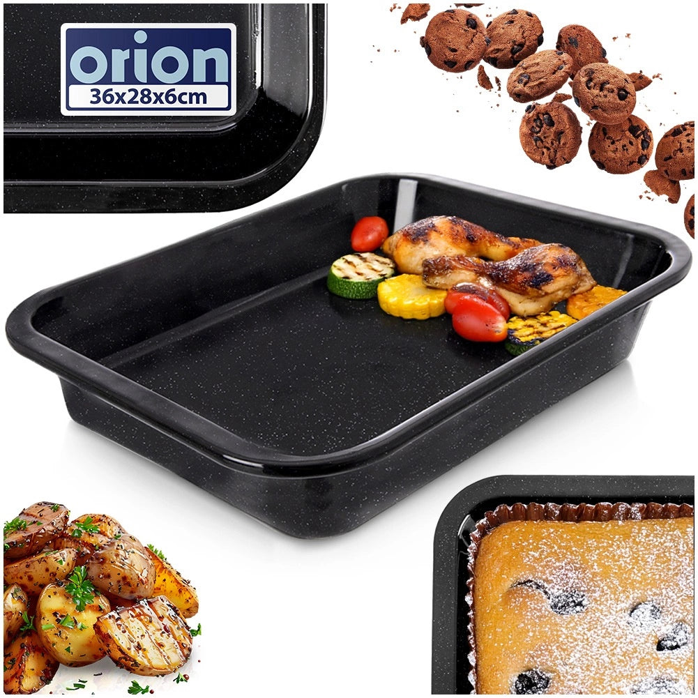 Enameled Steel Baking Tray, Rectangular 36x28x6 cm