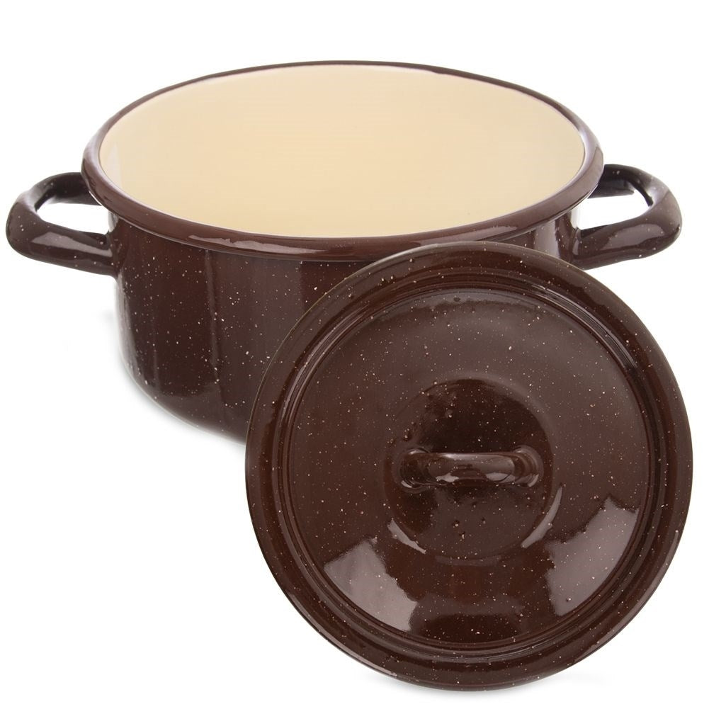 Enameled Steel Lid 16 cm - Efficient Cooking & Splash Guard