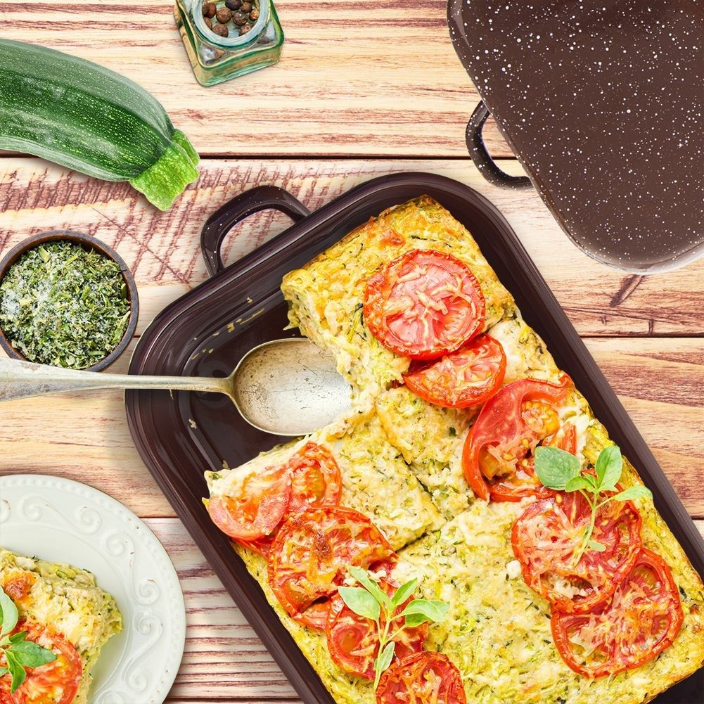 Enameled Steel Pot for Baking and Serving
