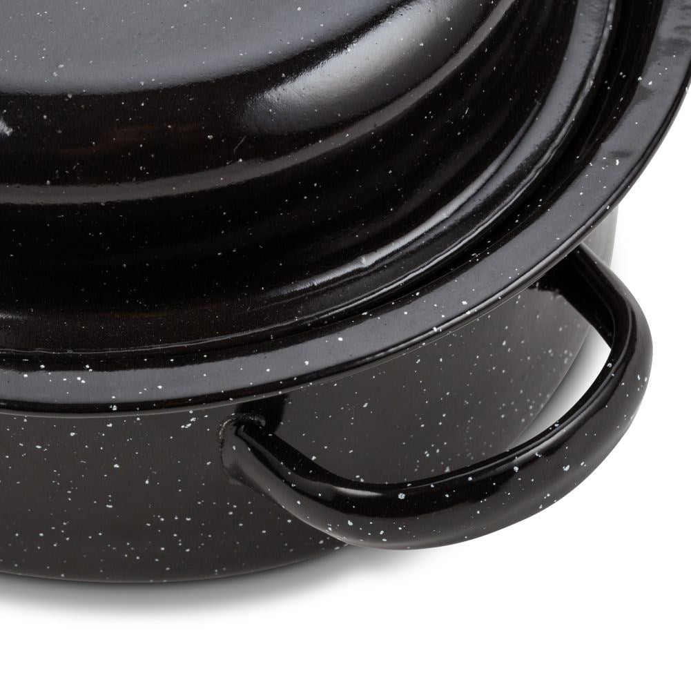 Enameled baking dish with lid for versatile cooking