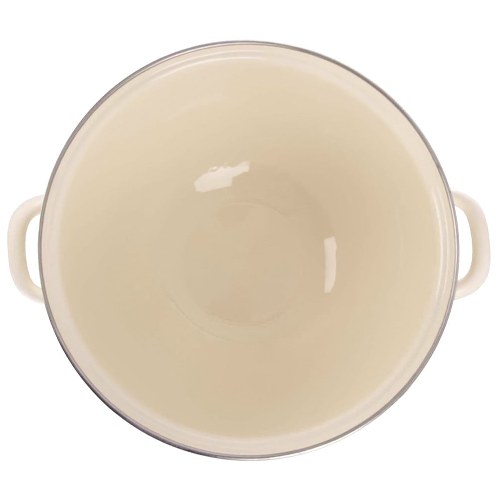 Enameled bowl with handles cream TONCA 33 cm, 5 l