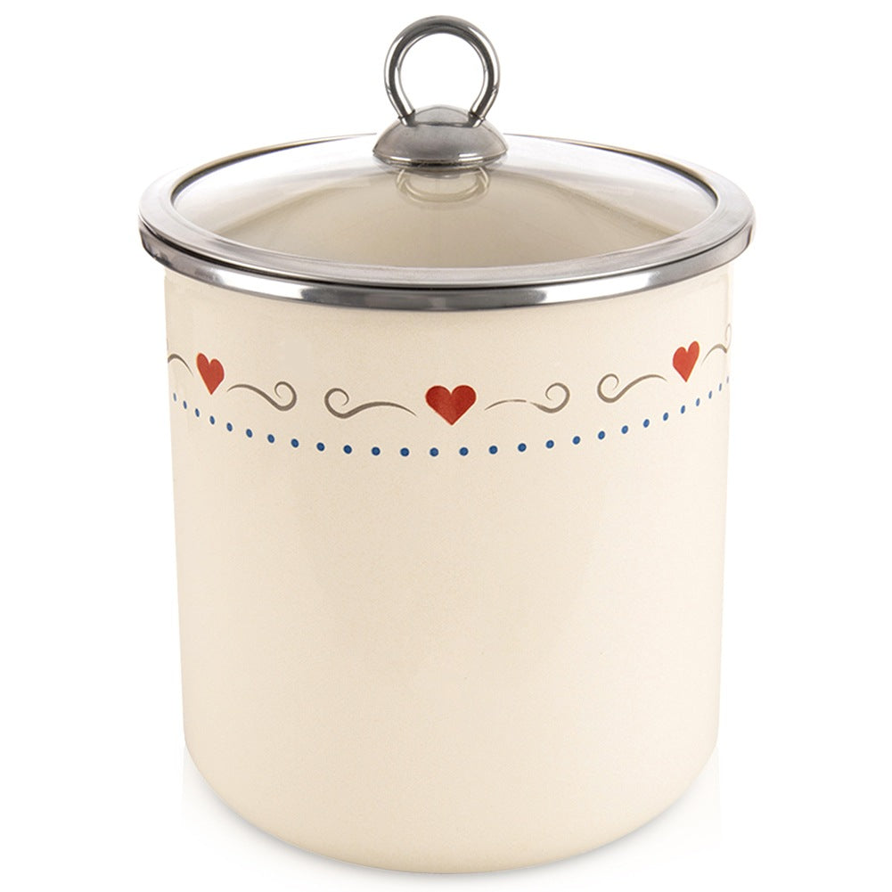 Enameled food container with glass lid TONCA 1.4 l