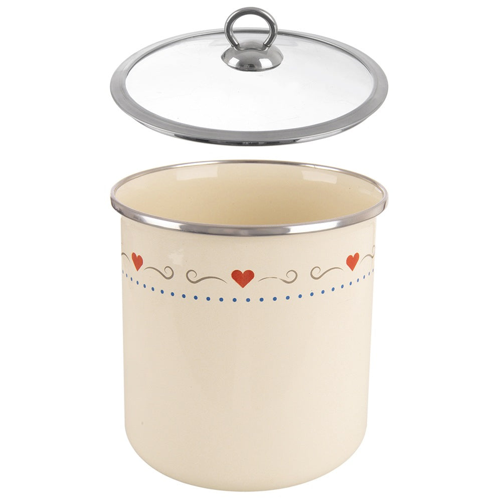 Enameled food container with glass lid TONCA 1.4 l
