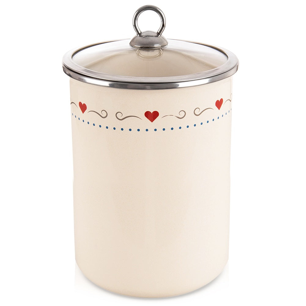 Enameled food container with glass lid TONCA 1.9 l