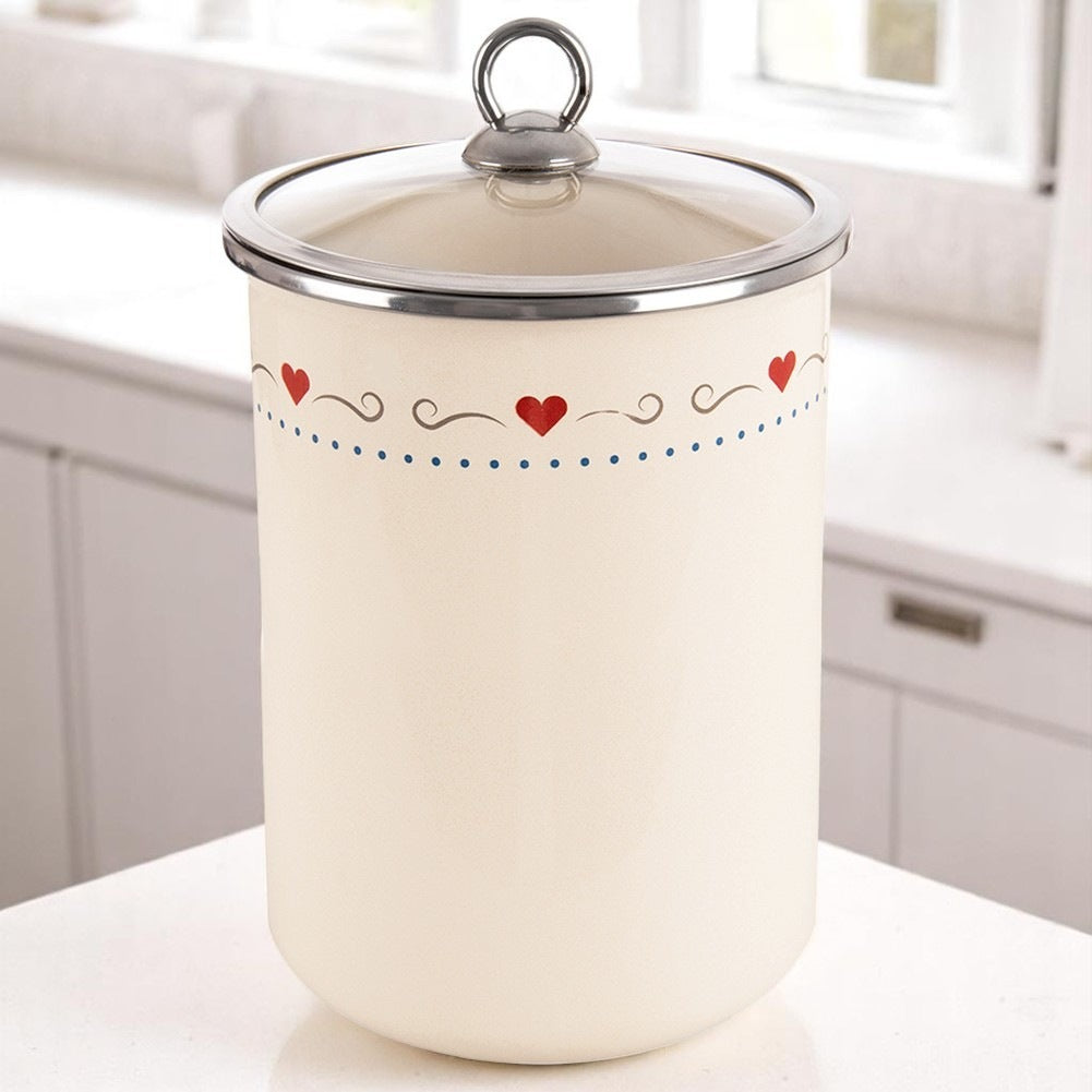 Enameled food container with glass lid TONCA 1.9 l