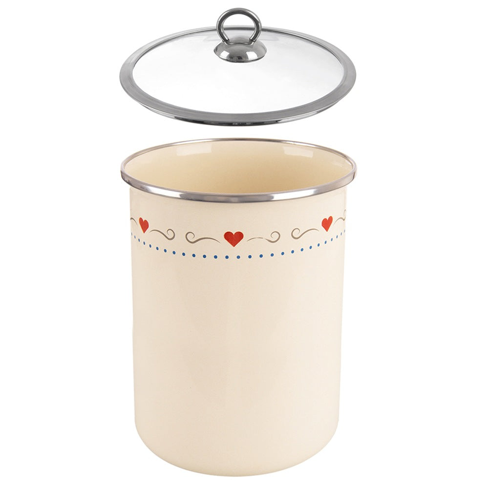 Enameled food container with glass lid TONCA 1.9 l