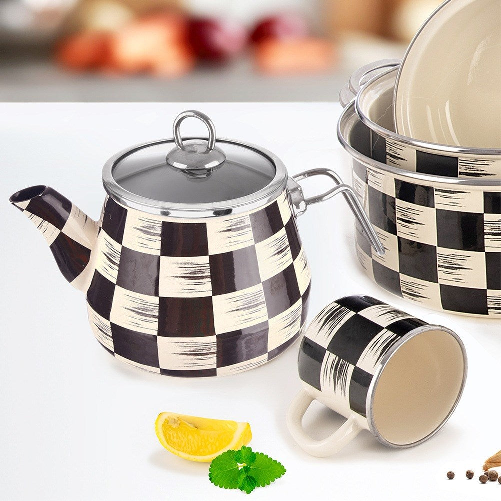 Enameled kettle CHECKERBOARD 2 l