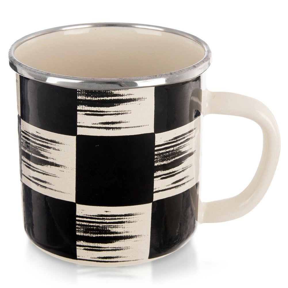 Enameled mug CHECKERED BOARD 400 ml