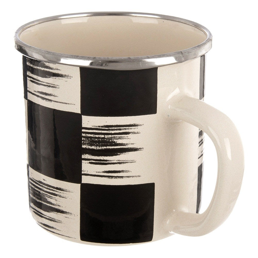 Enameled mug CHECKERED BOARD 400 ml