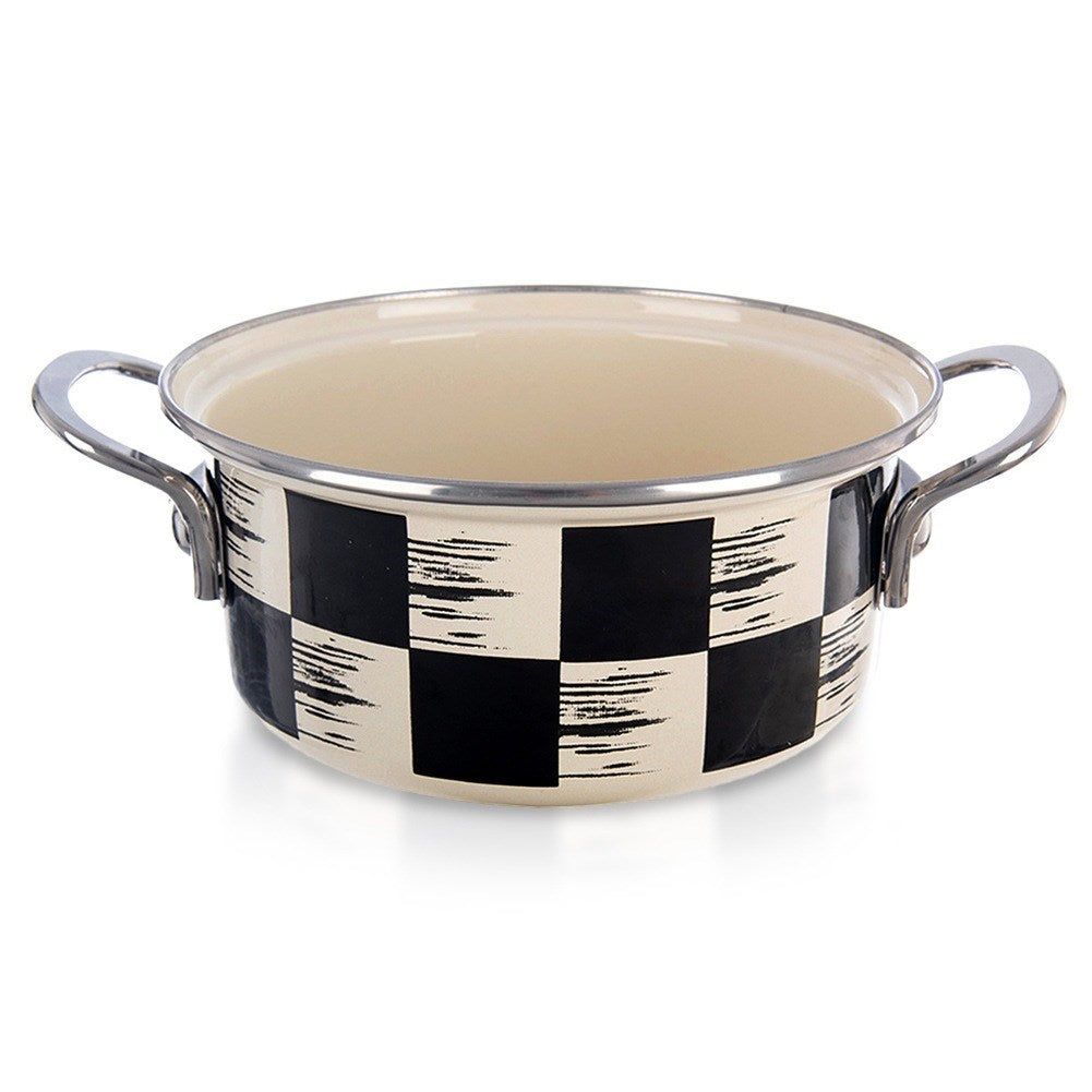 Enameled pot CHECKERED BOARD 18 cm, 1.5 l