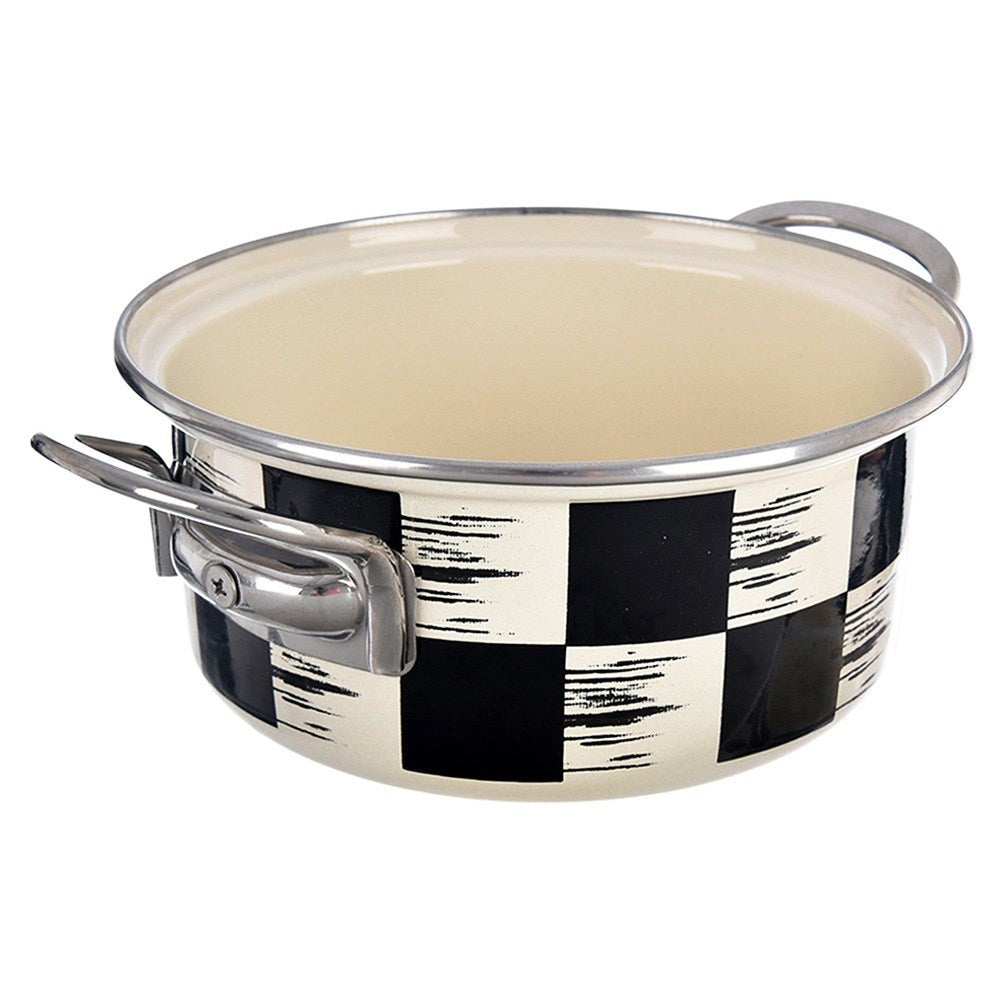 Enameled pot CHECKERED BOARD 18 cm, 1.5 l