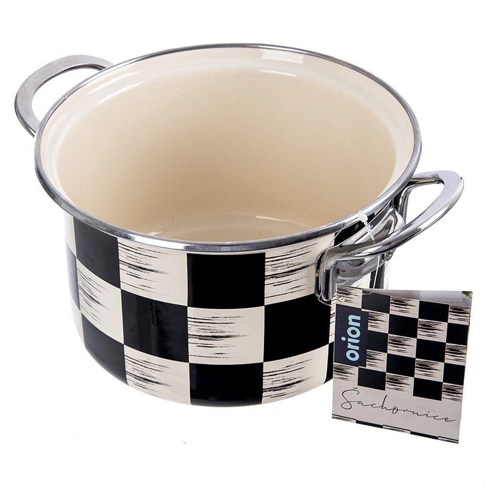 Enameled pot CHECKERED BOARD 18 cm, 2 l
