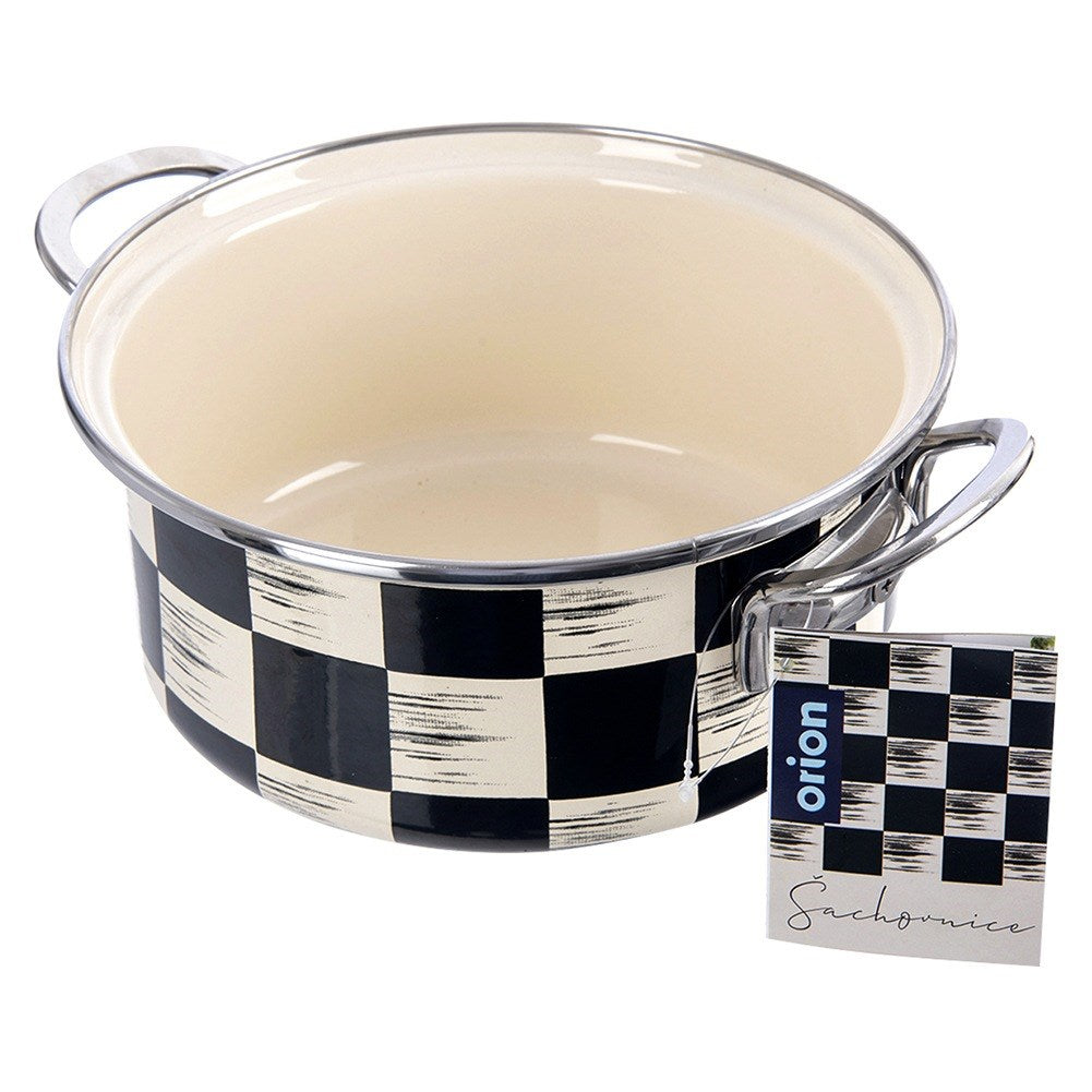 Enameled pot CHECKERED BOARD 20 cm, 2.2 l