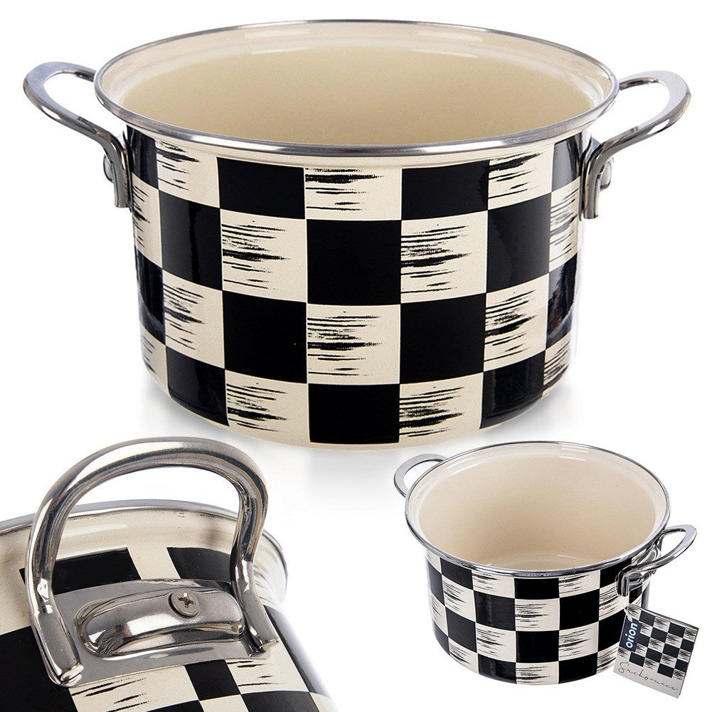 Enameled pot CHECKERED BOARD 20 cm, 3 l