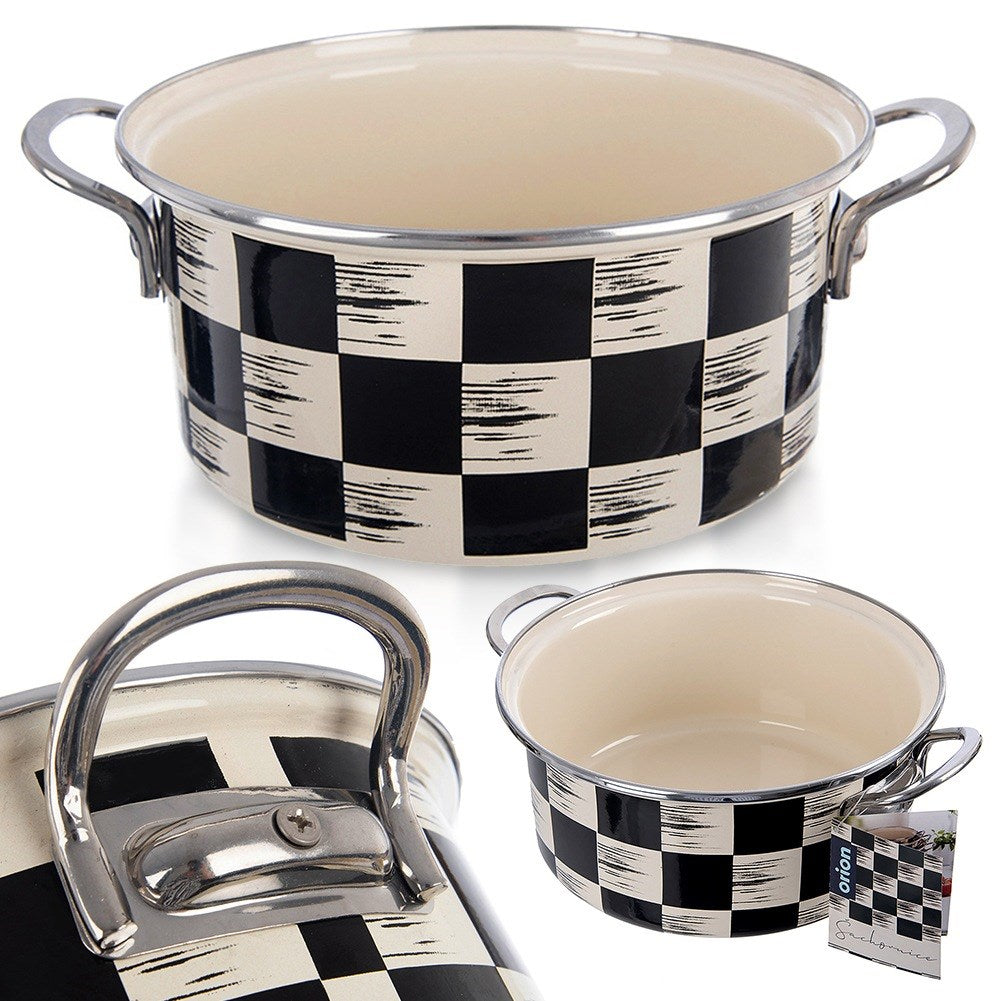 Enameled pot CHECKERED BOARD 22 cm, 3 l