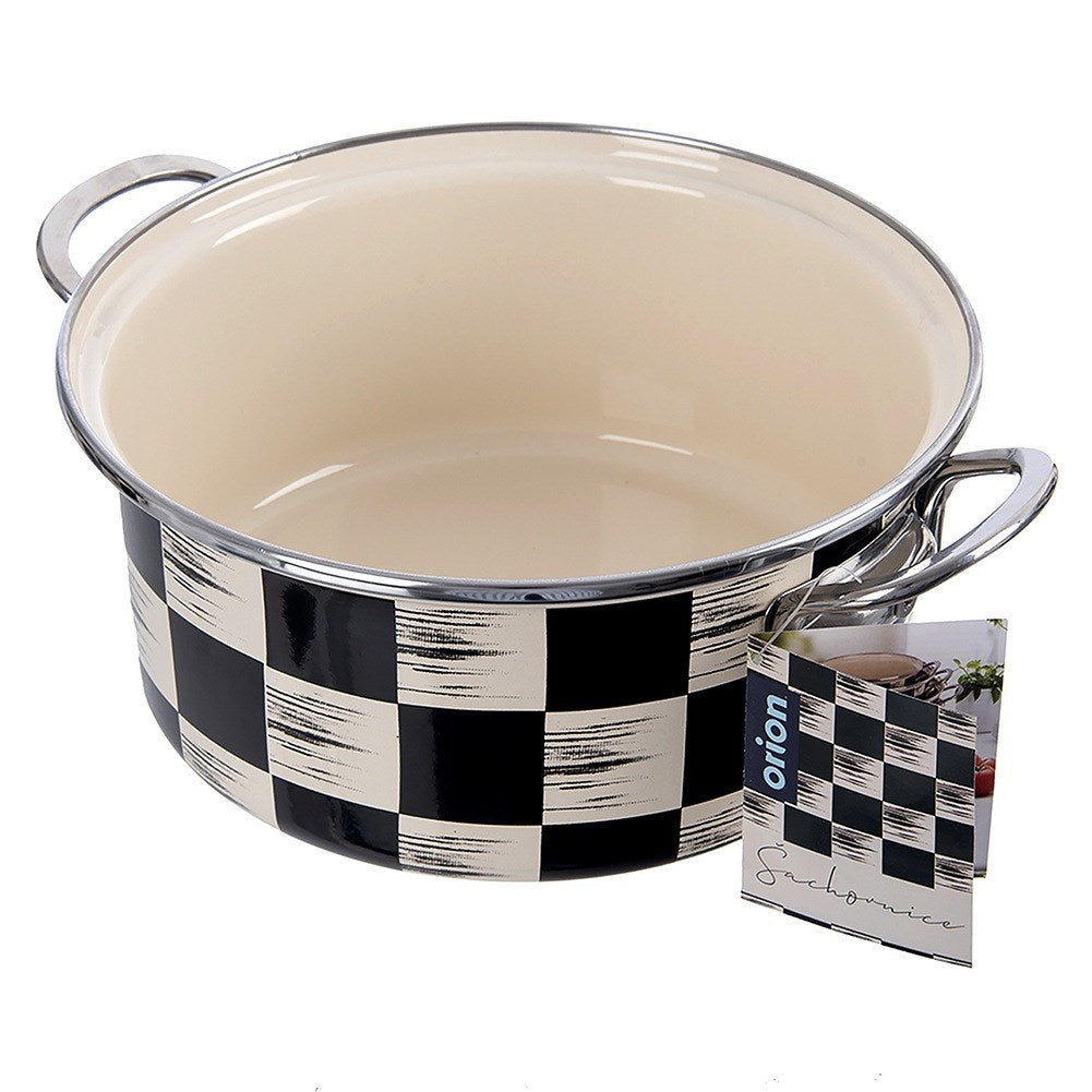 Enameled pot CHECKERED BOARD 22 cm, 3 l