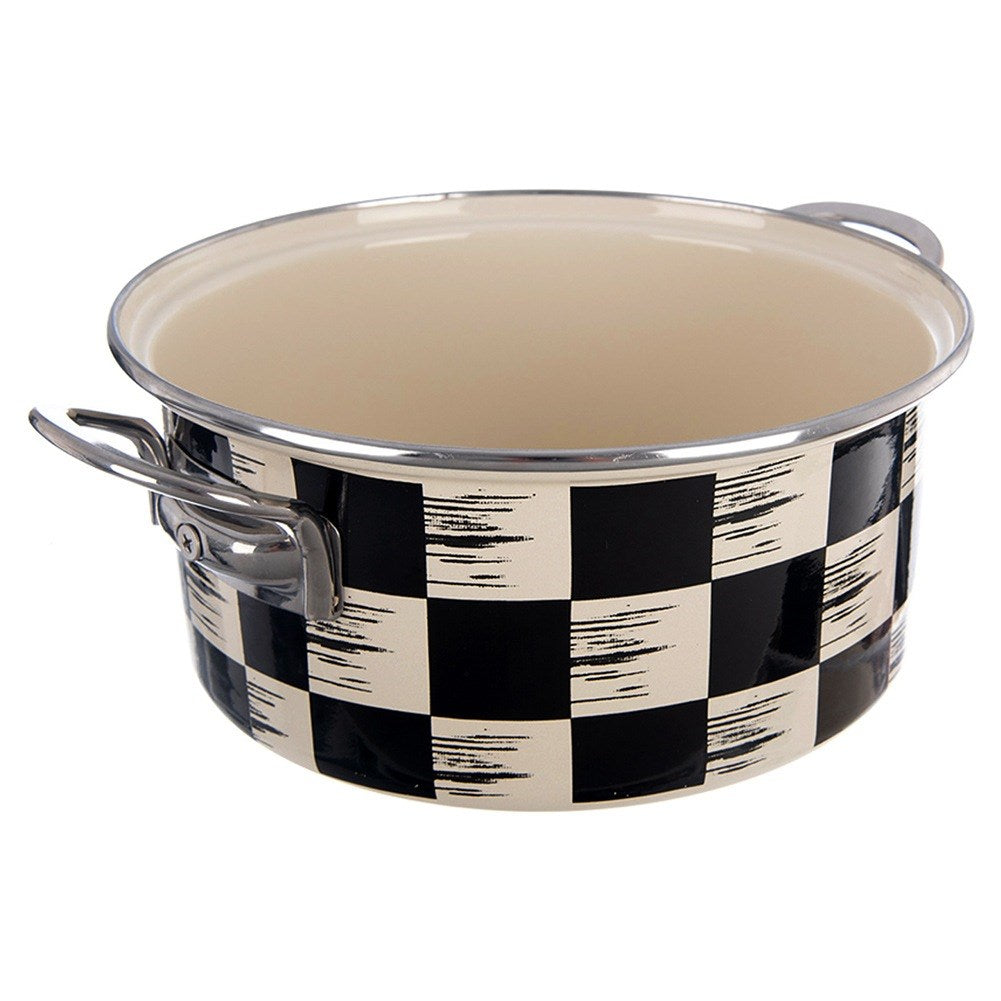 Enameled pot CHECKERED BOARD 22 cm, 3 l